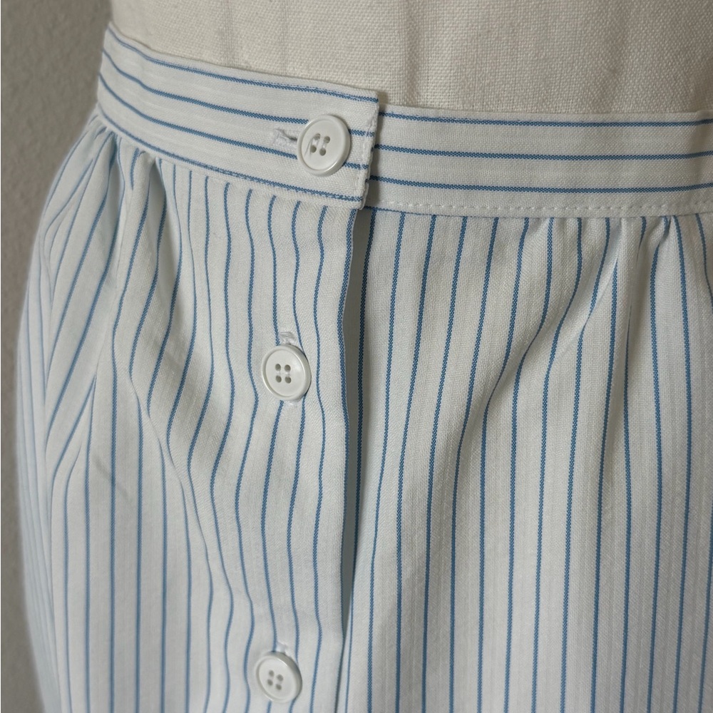 Vintage Blue and White Striped Midi Skirt - Picture 2 of 7